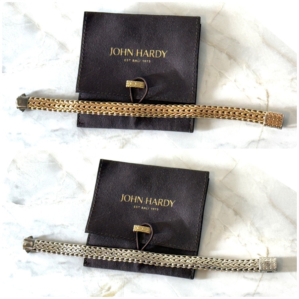 2 Tone John Hardy Gold and Silver Woven Bracelets